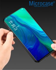 Microcase Huawei P Smart Z - Y9 Prime 2019 Fabrik Serisi Kumaş ve Deri Desen Kılıf - Gri + Tempered Glass Cam Koruma