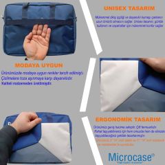 Microcase Vorcom SXPro 10.1 inch için Tablet Çantası 2 Bölmeli AL4228 Lacivert Gri Krem