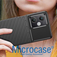Microcase Xiaomi Redmi Note 12R Pro 6.67 inch Thunder Serisi Darbeye Dayanıklı Silikon Kılıf - Siyah AL3421