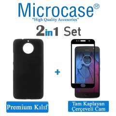 Motorola Moto G5S Premium Matte Silikon Kılıf + Tam Kaplayan Cam
