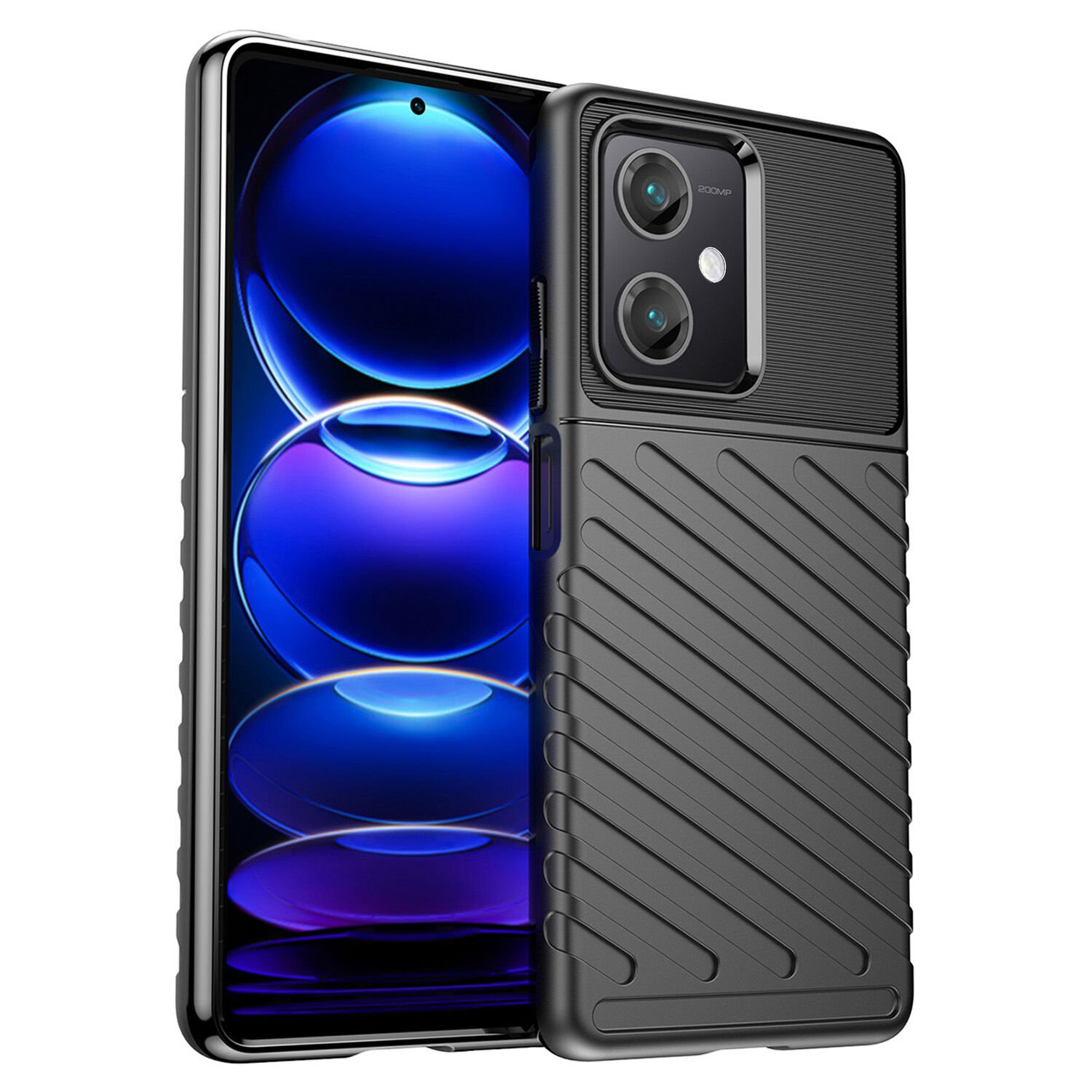 Microcase Xiaomi Redmi Note 12R Pro 6.67 inch Thunder Serisi Darbeye Dayanıklı Silikon Kılıf - Siyah AL3421