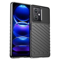 Microcase Xiaomi Redmi Note 12R Pro 6.67 inch Thunder Serisi Darbeye Dayanıklı Silikon Kılıf - Siyah AL3421