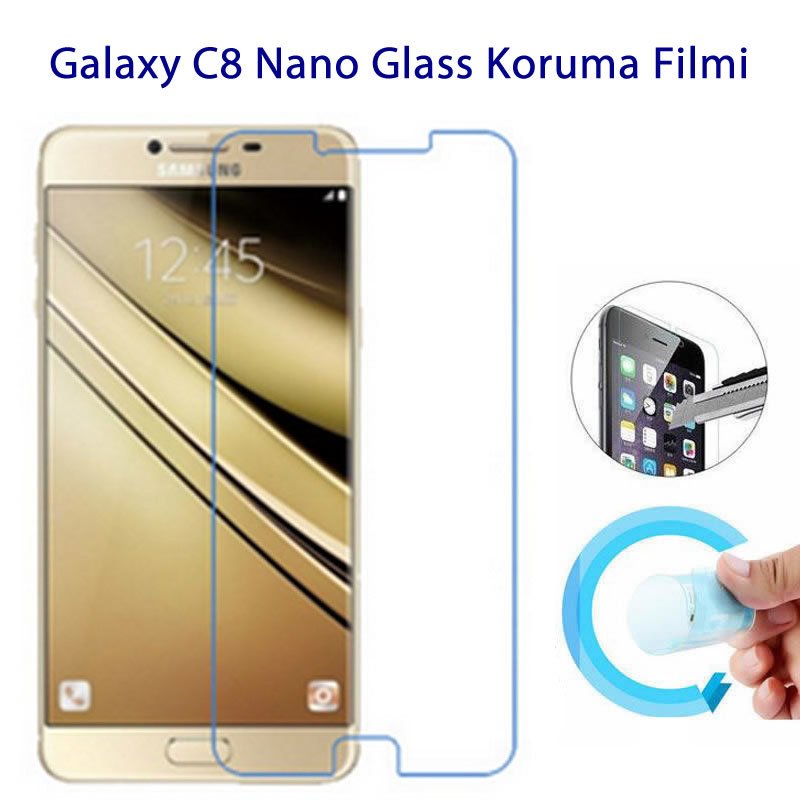 Samsung Galaxy C8 Nano Glass Esnek Cam Ekran Koruma
