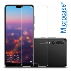 Huawei P20 Premium Matte Silikon Kılıf + Tempered Glass Cam