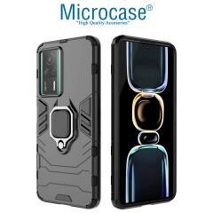 Microcase Xiaomi Redmi K60E Batman Serisi Yüzük Standlı Armor Kılıf - Siyah AL3349