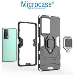 Microcase Xiaomi Redmi K60E Batman Serisi Yüzük Standlı Armor Kılıf - Siyah AL3349