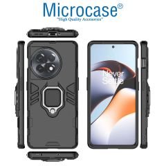 Microcase OnePlus 11R / OnePlus Ace 2 Batman Serisi Yüzük Standlı Armor Kılıf - Siyah AL3349