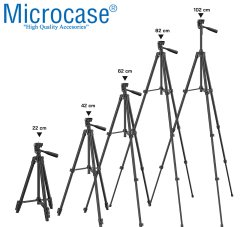 Microcase 3 Ayak Sabitleyici Alüminyum Cep Telefonu Kamera Tripodu 102 cm 3120A - AL3120 SİYAH