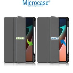 Microcase Xiaomi Pad 5 Kalem Koymalı Standlı Deri Kılıf -Siyah