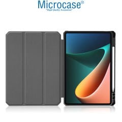 Microcase Xiaomi Pad 5 Kalem Koymalı Standlı Deri Kılıf -Siyah