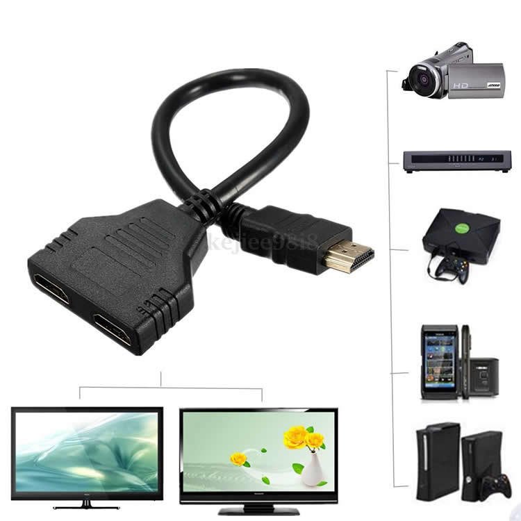 HDMI to 2 in 1 Hub Full HD Adaptör 30cm