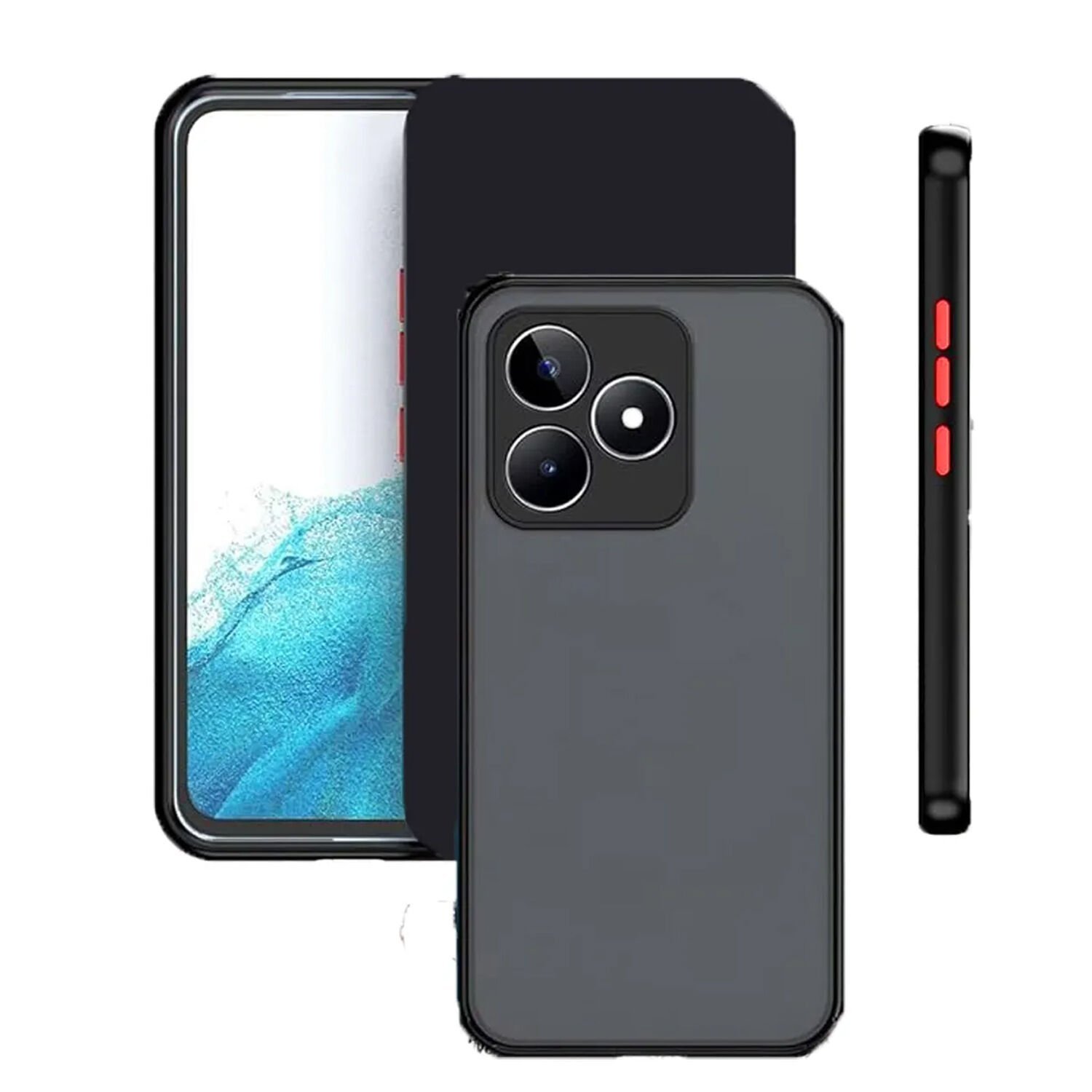 Microcase Realme C53 London Serisi Darbeye Dayanıklı Kılıf - Siyah AL3415