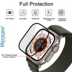 Microcase Apple Watch Ultra 2 Tam Kaplayan Kavisli Ekran Koruyucu 3D Pet Film - Siyah AL3385