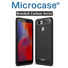 Microcase Xiaomi Redmi 6 Brushed CarbonFiber SilikonTPU Kılıf+CAM