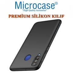 Samsung Galaxy M30 Premium Matte Silikon Kılıf + Tam Kaplayan Cam