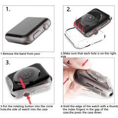 Microcase Apple Watch 7 41 mm Önü Kapalı Tasarım Silikon Kılıf - Şeffaf