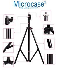 Microcase 3 Ayak Sabitleyici Alüminyum Cep Telefonu Kamera DSLR Tripodu 201 cm - AL2496 SİYAH