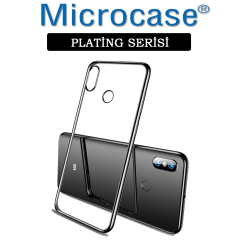 Microcase Redmi 6 Pro Plating Series Soft Silikon Kılıf-SİYAH+CAM