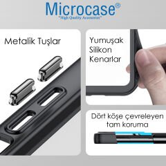 Microcase Samsung Galaxy S22 Shield Serisi Darbeye Dayanıklı Köşe Korumalı Yarı Esnek Plastik TPU Kılıf - Füme