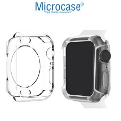 Microcase Apple Watch 7 41 mm Önü Açık Tasarım Silikon Kılıf - Şeffaf