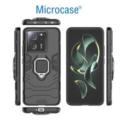 Microcase Xiaomi 13T / 13T Pro / K60 Ultra Batman Serisi Yüzük Standlı Armor Kılıf Siyah -AL3349
