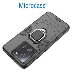 Microcase Xiaomi 13T / 13T Pro / K60 Ultra Batman Serisi Yüzük Standlı Armor Kılıf Siyah -AL3349