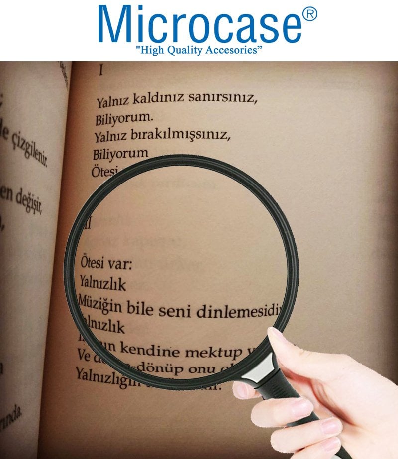 Microcase 130 mm Çap 2.5 X Büyütme El Tipi Büyüteç - AL2491