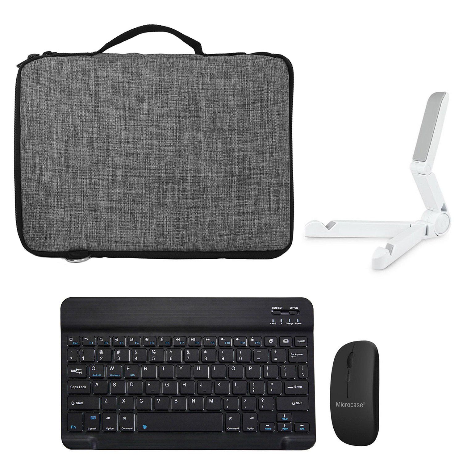 Microcase Surface Pro 3 Tablet Çanta + Bluetooth Klavye + Mouse + Tablet Standı - AL8112