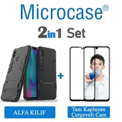 Huawei P Smart 2019 Alfa Armor Kılıf + Tam Kaplayan Cam