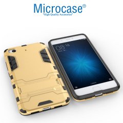 Microcase Xiaomi Mi 5s Alfa Serisi Armor Standlı Kılıf-SİYAH+CAM