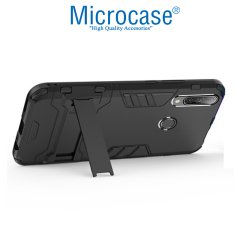 Microcase Huawei Honor 9X - Honor 9X Pro Global Alfa Serisi Armor Standlı Perfect Koruma Kılıf - Siyah
