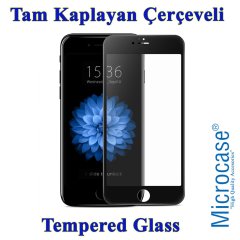 Microcase iPhone SE 2020 Tam Kaplayan Çerçeveli Tempered Ekran Koruyucu - Siyah