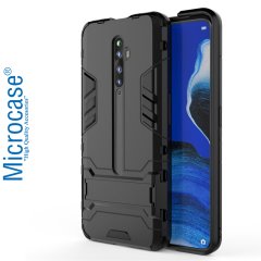 Microcase Oppo Reno 2Z Alfa Serisi Armor Standlı Perfect Koruma Kılıf - Siyah