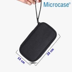 Microcase Taşınabilir   Çift Katman ve Fermuarlı 8 Bölmeli Çoklu HDD Organizer Büyük Boy 15X25cm -AL4403