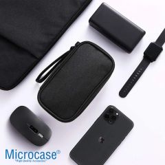 Microcase Taşınabilir   Çift Katman ve Fermuarlı 8 Bölmeli Çoklu HDD Organizer Büyük Boy 15X25cm -AL4403