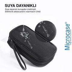 Microcase Taşınabilir   Çift Katman ve Fermuarlı 8 Bölmeli Çoklu HDD Organizer Büyük Boy 15X25cm -AL4403