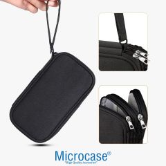 Microcase Taşınabilir   Çift Katman ve Fermuarlı 8 Bölmeli Çoklu HDD Organizer Büyük Boy 15X25cm -AL4403