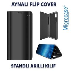 Microcase Huawei Honor 8X Aynalı Kapak Flip Cover Kılıf Siyah