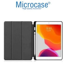 Microcase Apple iPad Mini 6 8.3 2021 Kalem Koymalı Standlı Deri Kılıf -Siyah