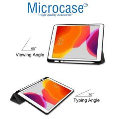 Microcase Apple iPad Mini 6 8.3 2021 Kalem Koymalı Standlı Deri Kılıf -Siyah