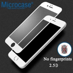 Microcase iPhone SE 2020 Tam Kaplayan Çerçeveli Tempered Ekran Koruyucu - Mat Beyaz