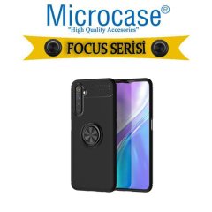 Microcase Realme 6 Focus Serisi Yüzük Standlı Silikon Kılıf - Siyah