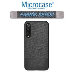 Microcase Meizu 16Xs Fabrik Serisi Kumaş ve Deri Desen Kılıf - Siyah