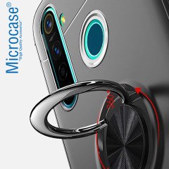 Microcase Realme 6i Focus Serisi Yüzük Standlı Silikon Kılıf - Siyah