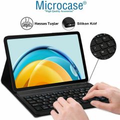 Microcase Samsung Galaxy Tab A7 T500 T505 T507 2020 10.4   Tablet ile uyumlu Bluetooth Klavyeli Standlı Kılıf - BKK4 Pembe