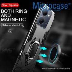 Microcase Vivo Y36  Batman Serisi Yüzük Standlı Armor Kılıf - Siyah AL3349