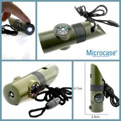 Microcase Çok Fonksiyonlu Led Işıklı Pusulalı Kamp ve Deprem Düdüğü - AL5033