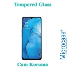 Microcase Oppo Reno 3 (4G) Focus Serisi Yüzük Standlı Silikon Kılıf - Siyah + Tempered Glass Cam Koruma