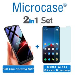 Microcase Xiaomi Mi 8 Tam Koruma Kapak 360 Derece Kılıf + NANO