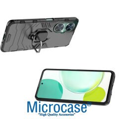 Microcase Huawei Nova 11i Batman Serisi Yüzük Standlı Armor Kılıf - Siyah AL3349